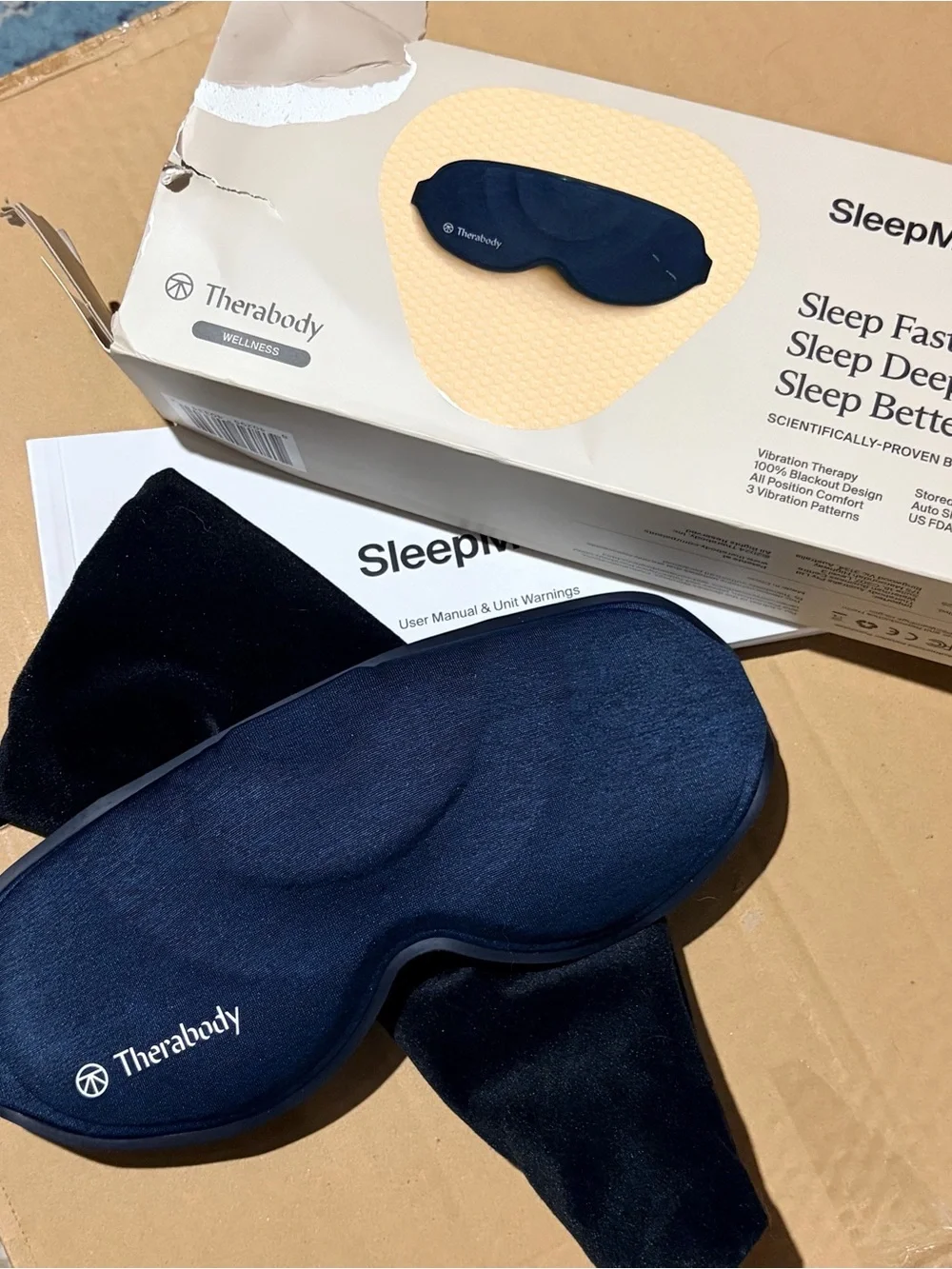 NEW Therabody Navy Blue Sleep Mask SleepScore Verified